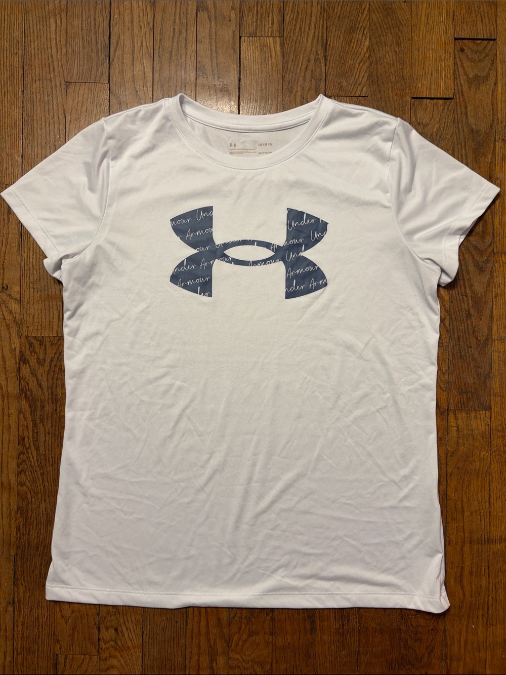 Under Armour White Tee with Navy Logo
